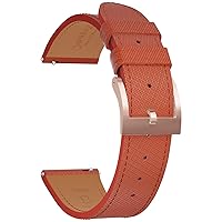 Top Grain Leather Watch Band - Quick Release Brushed Buckle Replacement Strap for Men - Choice of Width -18mm 19mm 20mm 21mm 22mm 23mm 24mm