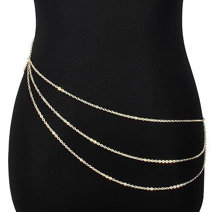 Jane Stone Hot Sexy Waist Belt Belly Unibody Body Chain Gold (B0378)
