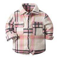 Toddler Baby Boy Plaid Shirt Long Sleeve Plaid Flannel Sweater Coat Tops Hooded Fall Winter Clothes