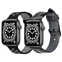 ARVOK 2 Pack Sport Bands Compatible with Apple Watch Band 38mm 40mm 41mm 42mm 44mm 45mm 49mm, Soft Silicone Breathable Replacement Band for Apple Watch Series Ultra 8 7 6 5 4 3 2 1 SE SE2 Women Men