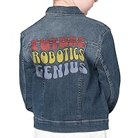 Robotics Genius Kids' Denim Jacket - Word Art Jean Jacket - Phrase Denim Jacket for Kids