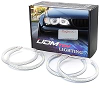 iJDMTOY 7000K Xenon White 264-SMD LED Angel Eyes Halo Ring Lighting Kit Compatible with BMW E36 E46 3 Series E39 5 Series E38 7 Series (Fit Xenon Trim ONLY)
