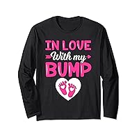 Funny Pregnancy Valentine's Day In Love With My Cute Bump Long Sleeve T-Shirt