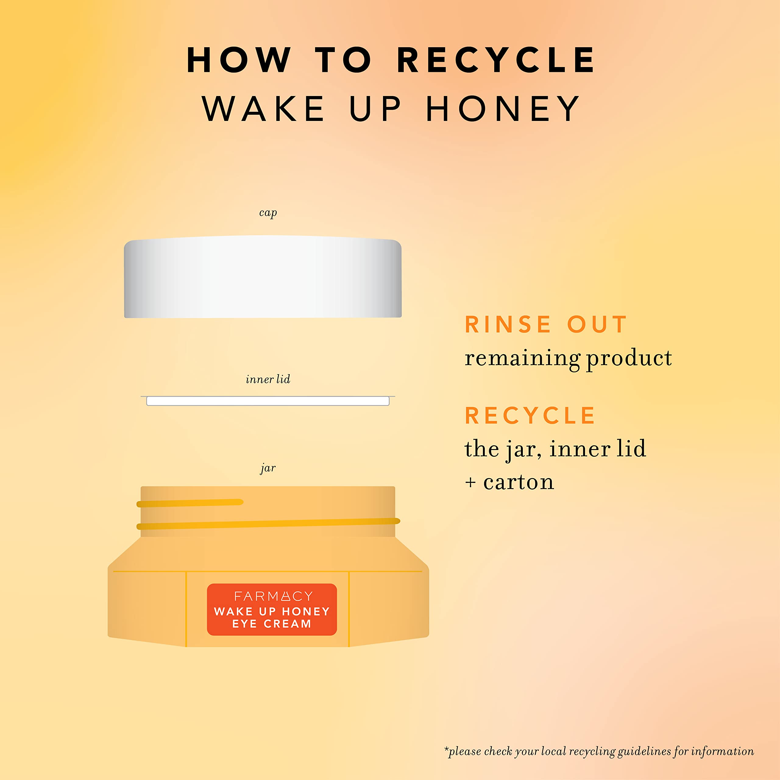 Farmacy Wake Up Honey Eye Cream for Dark Circles and Puffiness - Under Eye Cream for Wrinkles and Bags Under Eyes - Formulated with Caffeine & Vitamin C