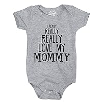 Crazy Dog T-Shirts Baby Really Really Love My Mommy Cute Funny Infant Creeper Bodysuit
