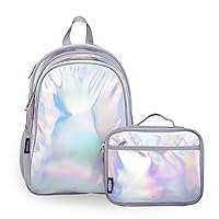 Wildkin 15 Inch Kids Backpack Bundle with Lunch Box Bag (Holographic)