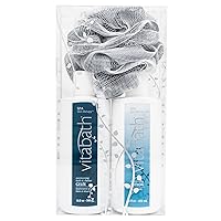 Spa Skin Therapy Everyday Skincare Set Moisturizing Shower Gel Wash, Reviving Lotion & Exfoliating Body Scrubber Pouf - Refreshing Foam Cleanser & Dry Skin Hydration for Women & Men