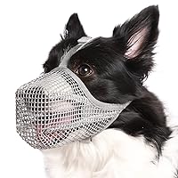Crazy Felix Dog Muzzle, Soft Mesh Muzzle for Small Medium Large Dogs Labrador German Shepherd, Breathable Adjustable Muzzles for Biting, Chewing, and Scavenging, Allows Panting and Drinking(Grey, XS)