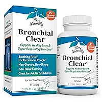 Terry Naturally Bronchial Clear - 90 Tablets - Soothing Lung & Upper Respiratory Function Support Supplement, Non-Drowsy, Non-Jittery - Non-GMO, Gluten-Free - 90 Servings