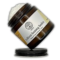 Handmade TALLOW HONEY BALM | 2 Ingredients | 100% Grass-Fed Tallow & Raw MN Honey | Whipped & UNSCENTED | Whole Body & Face Balm for Sensitive, Dry Skin, Eczema, Psoriasis, Rosacea (4oz)