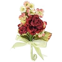 Prima 539580 Debutantes Miniature Fabric Flower Bouquet, Rouge