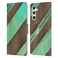 Head Case Designs Officially Licensed Alyn Spiller Diagonal Stripes Wood & Resin Leather Book Wallet Case Cover Compatible with Samsung Galaxy A54 5G