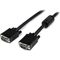 StarTech.com 35 ft Coax High Resolution Monitor VGA Cable - HD15 M/M - 35ft HD15 to HD15 Cable - 35ft VGA Monitor Cable (MXT101MMHQ35) Black