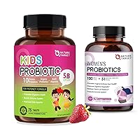 NATURE TARGET Probiotics for Women & Kids Digestive Health, Probiotic with Digestive Enzymes & Prebiotics