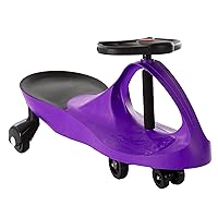 Wiggle Car Ride on Toy - No Batteries, Gears, or Pedals - Just Twist, Swivel, and Go - Outdoor Ride Ons for Kids 3 Years and Up by Lil' Rider (Purple) Large