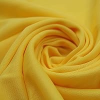 Texco Inc Polyester Interlock Lining 2 Way Stretch/Decoration, Apparel, Home/DIY Fabric, Bright Yellow #122 1 Yard