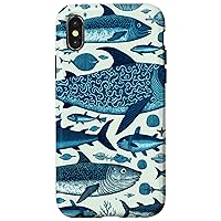 iPhone X/XS Sea Theme Blue Nautical Ocean Lover Fish Nautical Case