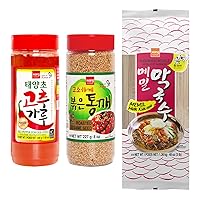 Wang Korean Spicy Memil Noodles Kit - Gochugaru, Sesame Seeds, Memil Soba
