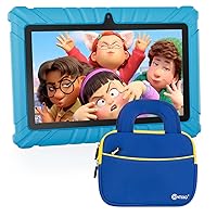 Contixo Kids Tablet, V8 Tablet for Kids and Tablet Sleeve Bag Bundle, 7” Toddler Tablet, 2GB+32GB Android 11 Tablet with Case, Learning Games Included, Parental Control Family Link - Blue