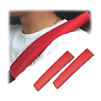 8sanlione Soft Seat Belt Shoulder Pad, Car Safety Strap Covers for More Comfortable Driving, Auto Safe Belt Neck Cushion Protector, Harness Pads Compatible with All Cars and Backpack (Red)