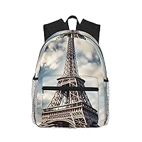 Paris Tower Printed Casual Backpack Travel Laptop Backpack Lightweight Daypack for Men Women