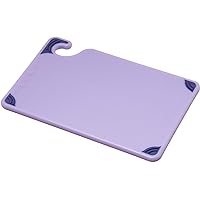San Jamar Saf-T-Grip Plastic Cutting Board with Safety Hook, 6