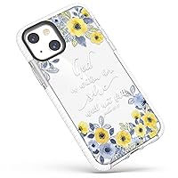 Clear Case Compatible with iPhone 13 (6.1 inch),Girls Women Bible Verses Pink Floral Christian God Within Her Psalm 46:5 Inspirational Quotes Soft Protective Shockproof Case for iPhone 13