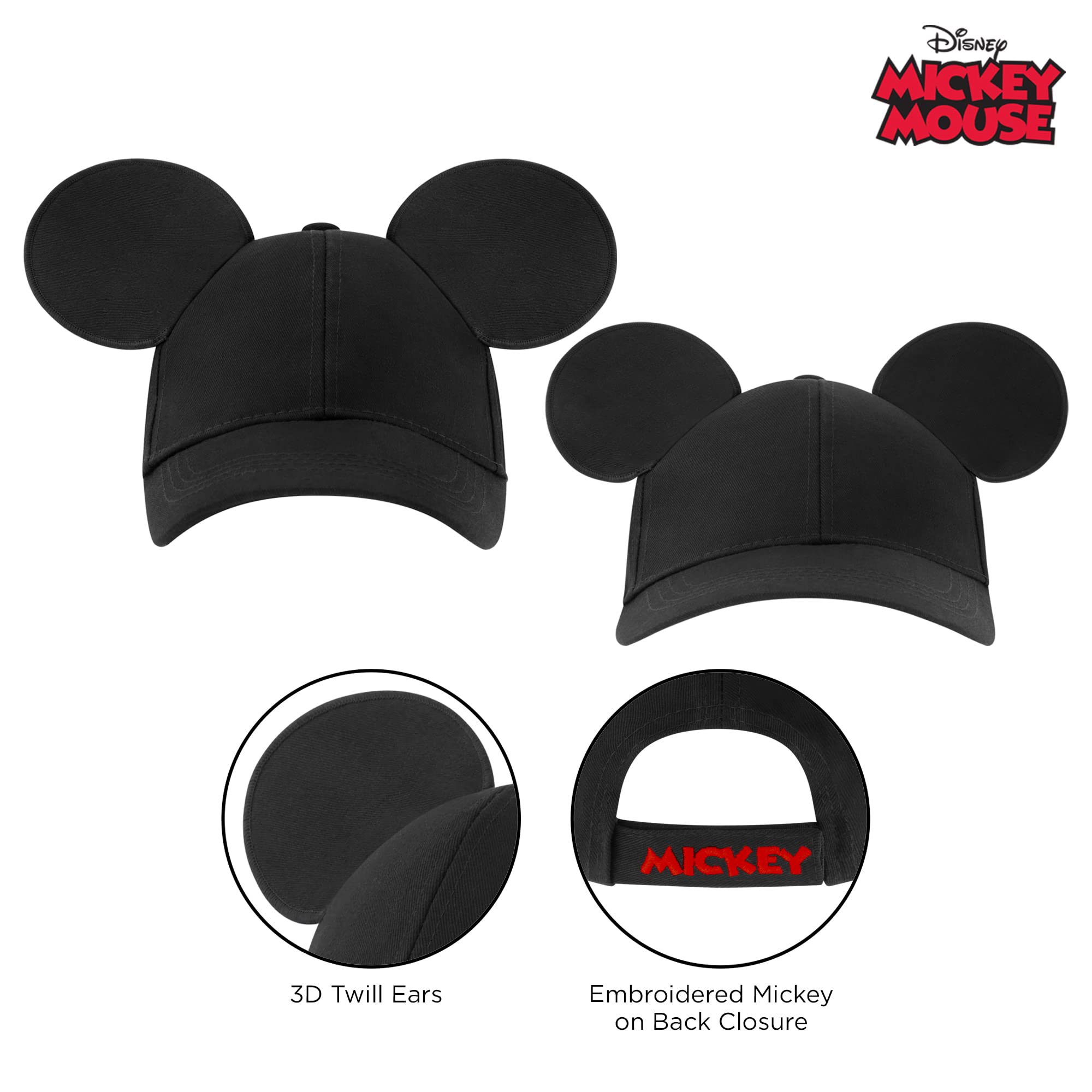 Disney Boys' Mickey Mouse Ears Hat, Set of 2 Baseball Caps for Daddy and Me