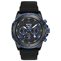 Bulova Men's Marine Star 'Series A' Chronograph Quartz Watch, Luminous Markers, Rotating Dial, 100M Water Resistant, 44mm