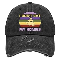 I Don't Eat My Homies Hats for Mens Washed Distressed Baseball Cap Vintage Washed Hiking Hats Light Weight