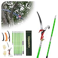 26 Foot Tree Pole Pruner Manual Branches Trimmer Extension Cut Tree Branch Garden Tools Loppers Hand Pole Saws (With Scissors)