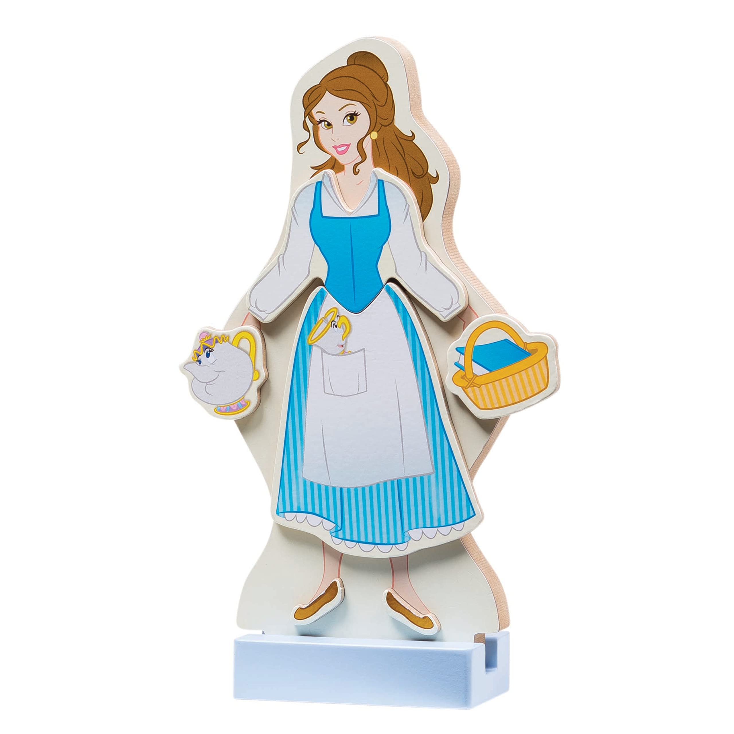 Melissa & Doug Disney Belle Magnetic Dress-Up Wooden Doll Pretend Play Set (30+ pcs)