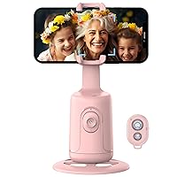 Auto Tracking Phone Holder,360° Rotation Phone Camera Mount Smart Shooting Phone Tracking Holder with Remote Selfie Stick for iPhone Android Stabilizer Shooting Live,No App,Rechargeable