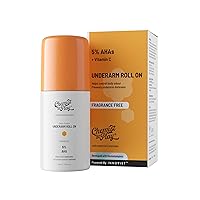UnderArm Roll-On with 5% Lactic Acid 1% Mandelic Acid | Prevents Odour Brightens Skin & Exfoliates Underarm | Fragrance-Free for Sensitive Skin | Alcohol & Aluminium Free | 1.3 Ounce