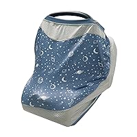 Boppy 4 and More Multi-use Cover, Blue Starry Sky, Quick-dry UPF 50+ Knit and Breathable Mesh, Versatile for Car Seat Canopy, Nursing Cover, Infant Strollers, Shopping Carts, Highchairs and More