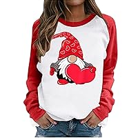 Vintage Crewneck Sweatshirt Valentines Day Letter Graphic Mock Neck Hoodies Plus Size Date Christmas Shirts