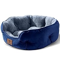 Medium Dog Bed for Medium Dogs, Large Cat Beds for Indoor Cats, Pet Bed for Puppy and Kitty, Extra Soft & Machine Washable with Anti-Slip & Water-Resistant Oxford Bottom, Blue, 25 inches