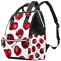 Cherries Diaper Bag Backpack Baby Nappy Changing Bags Multi Function Large Capacity Travel Bag