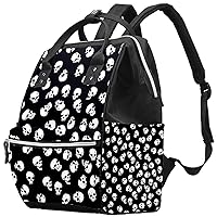 Seamless Skull Head Pattern Diaper Bag Backpack Baby Nappy Changing Bags Multi Function Large Capacity Travel Bag