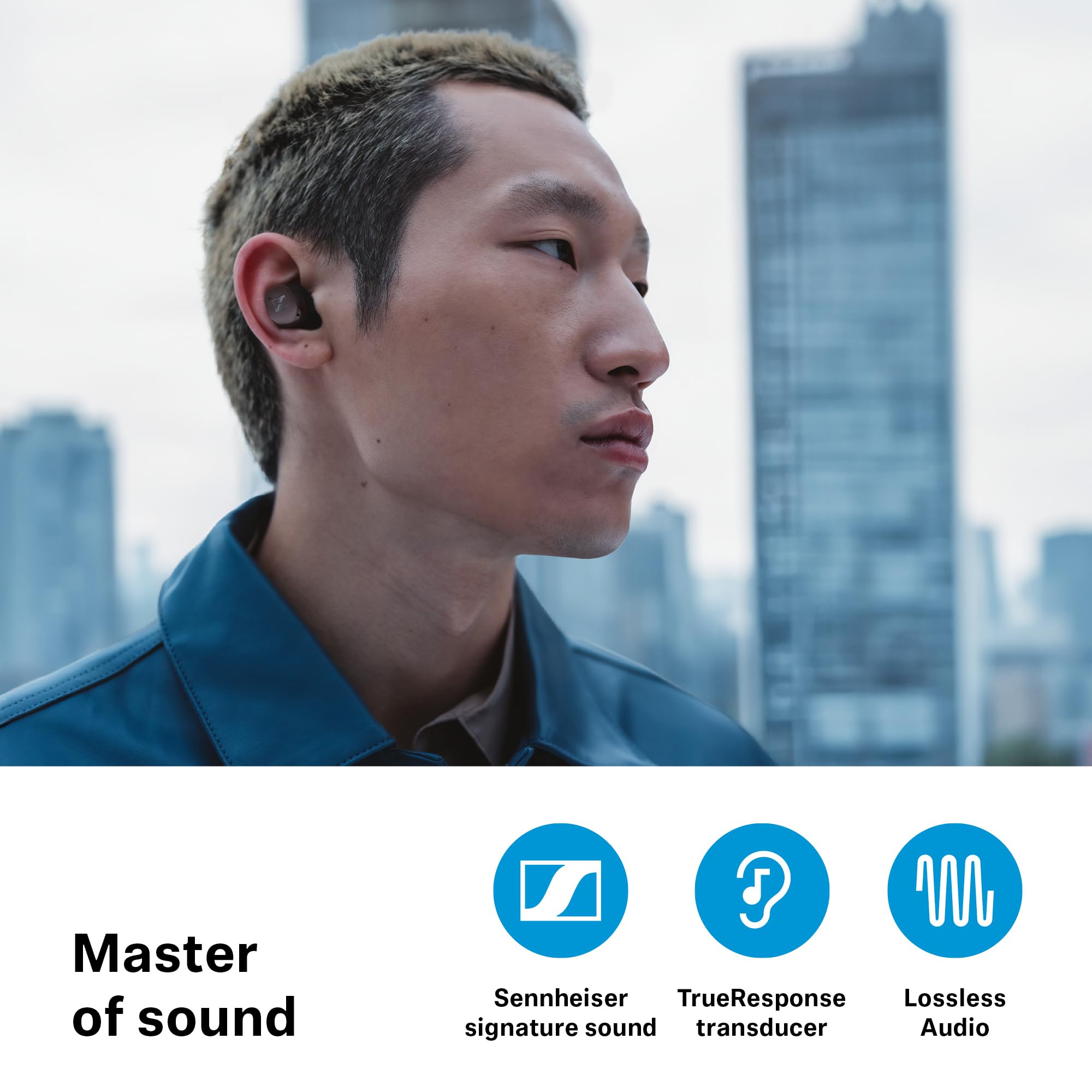 Sennheiser MOMENTUM True Wireless 4 Smart Earbuds with Bluetooth 5.4, Crystal-Clear Sound, Comfortable Design, 30-Hour Battery Life, Adaptive ANC, LE Audio and Auracast - Black Graphite