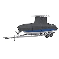 Classic Accessories StormPro Dark Grey Heavy-Duty T-Top Boat Cover, Fits boats 22 Foot - 24 Foot L x 116 Inch W, Marine Grade Fabric, Water-Resistant, Trailerable