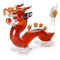 Decanter Wine Decanter Home Bar Glass Chinese Dragon Shaped Whiskey Decanter for Liquor Bourbon 1000ml Whisky Aerating Decanter (Color : Transparent, Size : 4525.5cm)