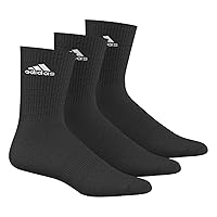Adidas Crew Socks Running Men Women 3-Stripes 3 Pair Black Training Gym (EU