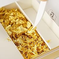 KINGBOOM 24K Edible Gold Leaf Flakes, 200mg Genuine Gold Flakes for Cakes,Drinks,Nails Decoration