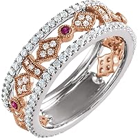 Sonia Jewels Ruby and 3/4 Cttw Diamond Ring Band (.75 Cttw) (Width = 6.6mm)