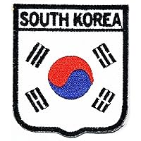 Nipitshop Patches South Korea Country Flag National Emblem Iron On Sew On Patch for Clothes Backpacks T-Shirt Jeans Skirt Vests Scarf Hat Bag