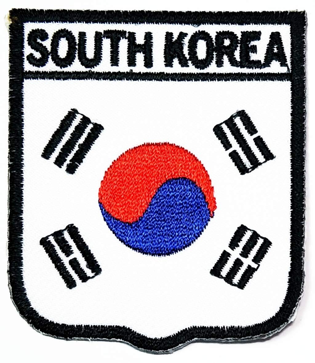 Nipitshop Patches South Korea Country Flag National Emblem Iron On Sew On Patch for Clothes Backpacks T-Shirt Jeans Skirt Vests Scarf Hat Bag
