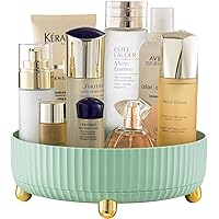 Onewly 360° Rotating Makeup Organizer, Vanity Display Case for Cosmetic, Brush, Lipstick and Cream(Light Green(Large))