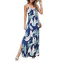 Women's Strap Maxi Hawaiian V Neck Floral Casual Beach Dresses