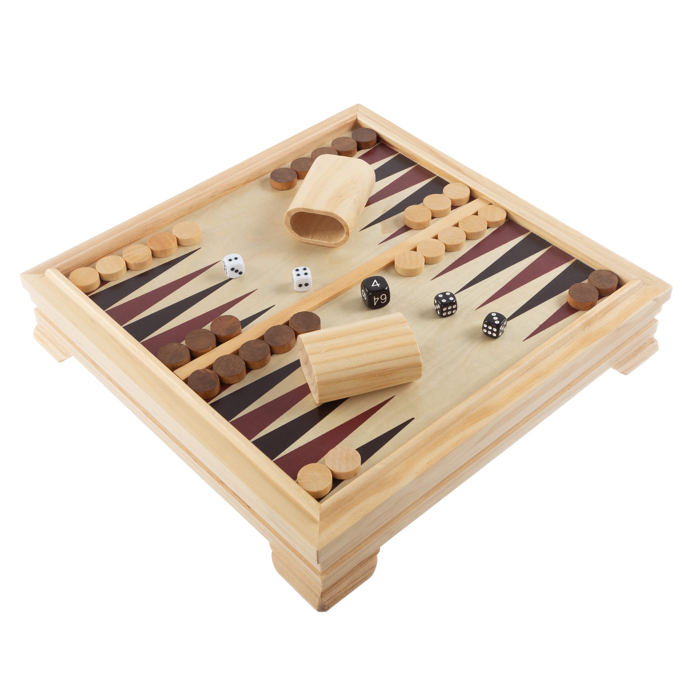 Hey! Play! Deluxe 7-in-1 Game Set - Chess - Backgammon Etc, Brown (12-2072)